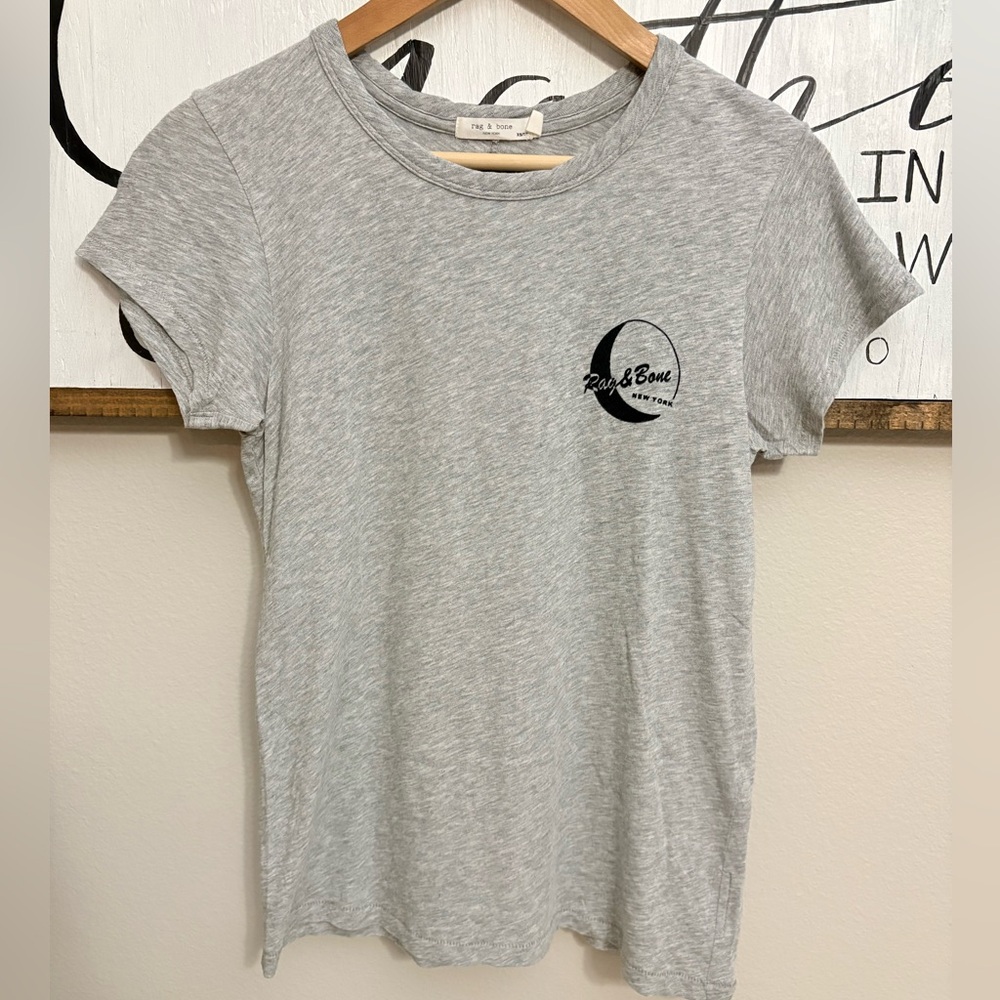 rag & bone New York Light Gray Tee with Black Logo